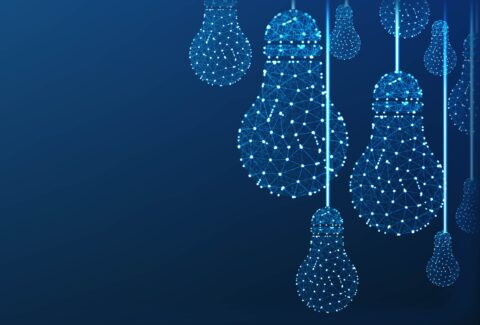 bulb, Lamp, Abstract low Poly Wireframe mesh background. form li